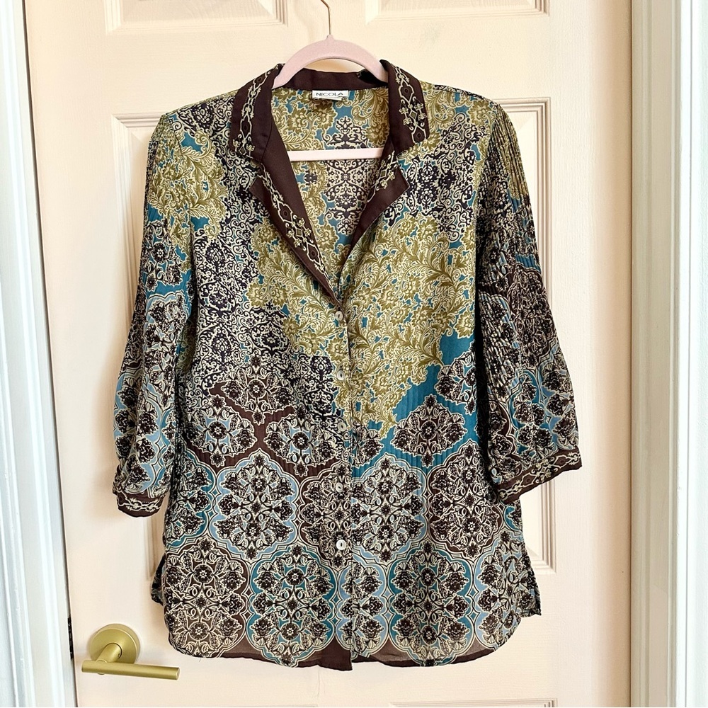 Brown and blue Nicola top